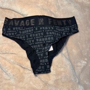 Savage X Fenty Black and Purple Patterned Briefs